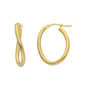 Orecchini cerchio ritorto in Oro Giallo 9 Kt