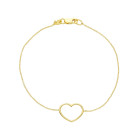 Bracciale cuore grande in Oro Giallo 9 Kt
