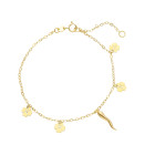 Bracciale con charms fantasia in Oro Giallo 9 Kt