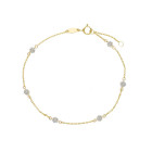 Bracciale con fiorellini in zirconia e Oro 9 Kt