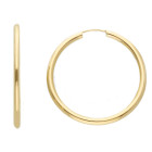 Orecchini cerchio canna vuota diametro 30 mm filo 2 in Oro Giallo 9 Kt