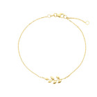 Bracciale con foglioline centrali in Oro Giallo 9 Kt