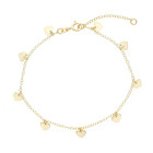 Bracciale con charms a forma di cuore in Oro Giallo 9 Kt
