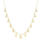 Girocollo con stelline in Oro Giallo 9 Kt
