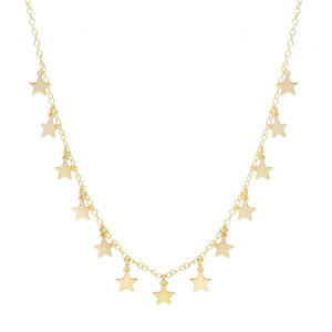 Girocollo con stelline in Oro Giallo 9 Kt