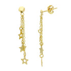 Orecchini pendenti con stelline in  Oro Giallo 9 Kt
