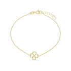 Bracciale quadrifoglio a cuori in Oro Giallo 9 Kt