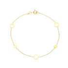 Bracciale cuore inscritto in cerchio in Oro Giallo 9 Kt
