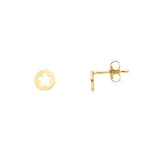 Orecchini stella inscritta in cerchio in Oro Giallo 9 Kt