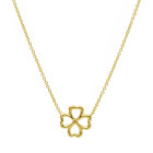 Collana quadrifoglio a cuori in Oro Giallo 9 Kt