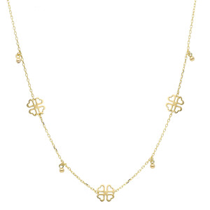 Collana quadrifoglio in Oro Giallo 9 Kt