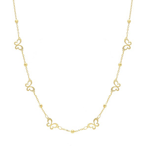 Collana farfalle in Oro Giallo 9 Kt