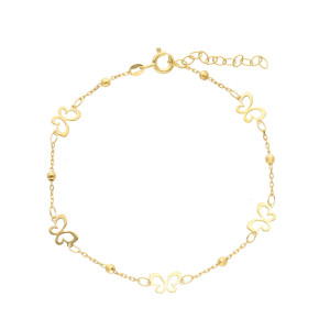 Bracciale farfalle in Oro Giallo 9 Kt