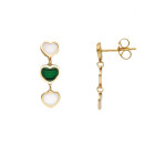 Girocollo con cuoricini in malachite e madreperla in oro Giallo 9 Kt