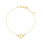 Bracciale con piccolo decoro geometrico centrale in oro Giallo 9 Kt