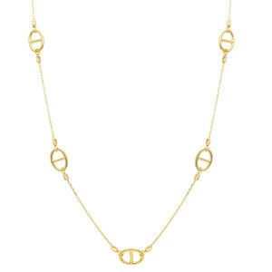 Girocollo con piccoli decori geometrici in oro Giallo 9 Kt
