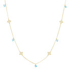 Collana con inserti in cristallo bianchi e celesti e Oro Giallo 9 Kt