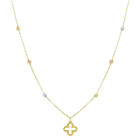 Girocollo tre colori con charms in Oro 9 Kt
