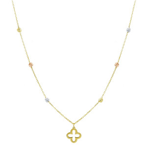 Girocollo tre colori con charms in Oro 9 Kt