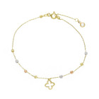Bracciale tre colori con charms in Oro 9 Kt