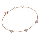Bracciale Crivelli in oro rosa e cuoricini in diamanti
