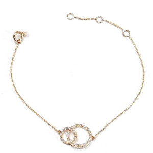 Bracciale Crivelli in oro rosa doppio cerchio in diamanti 