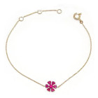 Bracciale Crivelli in oro rosa con fiore e diamanti