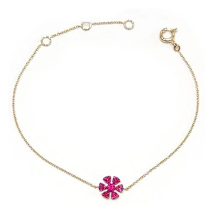 Bracciale Crivelli in oro rosa con fiore e diamanti 