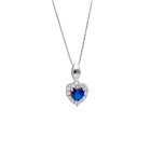 Girocollo Giovane Amore in Oro Bianco con Zirconi Bianchi e Blu