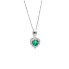 Girocollo Giovane Amore in Oro Bianco con Zirconi Bianchi e Verde