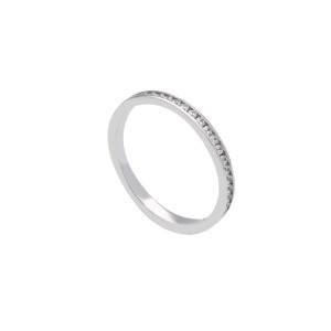 Anello Eternity Gioielli Valenza Mazzoni in oro bianco e zirconi