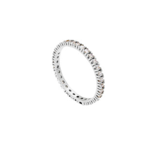 Anello Eternity Gioielli Valenza Mazzoni in oro bianco e zirconi