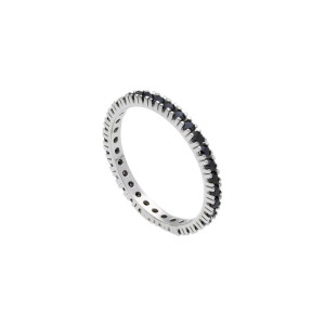Anello Eternity Gioielli Valenza Mazzoni in oro bianco e spinello sintetico