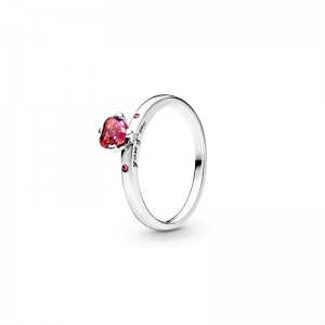 Pandora Anello Cuore Rosso Scintillante