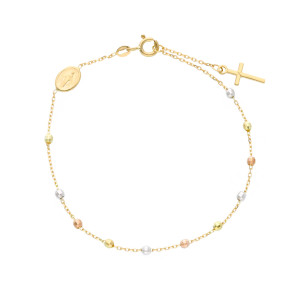 Bracciale Rosario in tre colori Giallo Gioielli Valenza Mazzoni (gr. 2,25)
