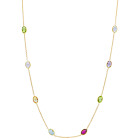 Collana Cromie My Valenza in Oro Giallo e pietre colorate ovali