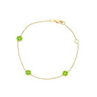 Bracciale Baby in oro con tre quadrifogli smaltati