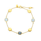 Bracciale Charm My Valenza in Oro Giallo e pietre colorate azzurre