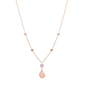 Collana Cromie My Valenza in Oro Rosa e piccolo pendente rosa