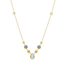 Collana Cromie My Valenza in Oro Giallo con pendente celeste a goccia