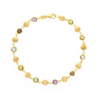 Bracciale Charm My Valenza in Oro Giallo e  piccole pietre colorate