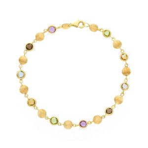 Bracciale Charm My Valenza in Oro Giallo e  piccole pietre colorate