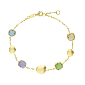 Bracciale Charm My Valenza in Oro Giallo e pietre colorate