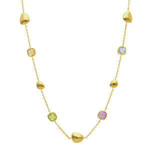 Collana Cromie My Valenza in Oro Giallo e pietre colorate