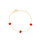 Bracciale Baby in oro con mele in smalto bombato