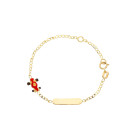 Bracciale Baby con in oro con targa e macchina in smalto bombato