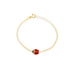 Bracciale Baby in oro con coccinella in smalto bombato
