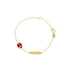 Bracciale Baby con in oro con targa e coccinella in smalto bombato