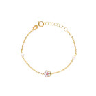 Bracciale Baby in oro con fiorellino smaltato