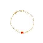 Bracciale Baby in oro con cuore smaltato